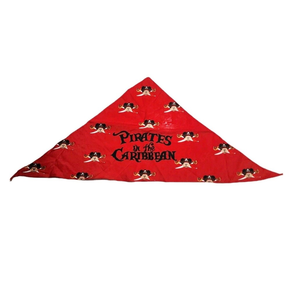 Mickey Mouse Pirates OF The Caribbean Handkerchief Scarf Disney Cruise Lane EUC